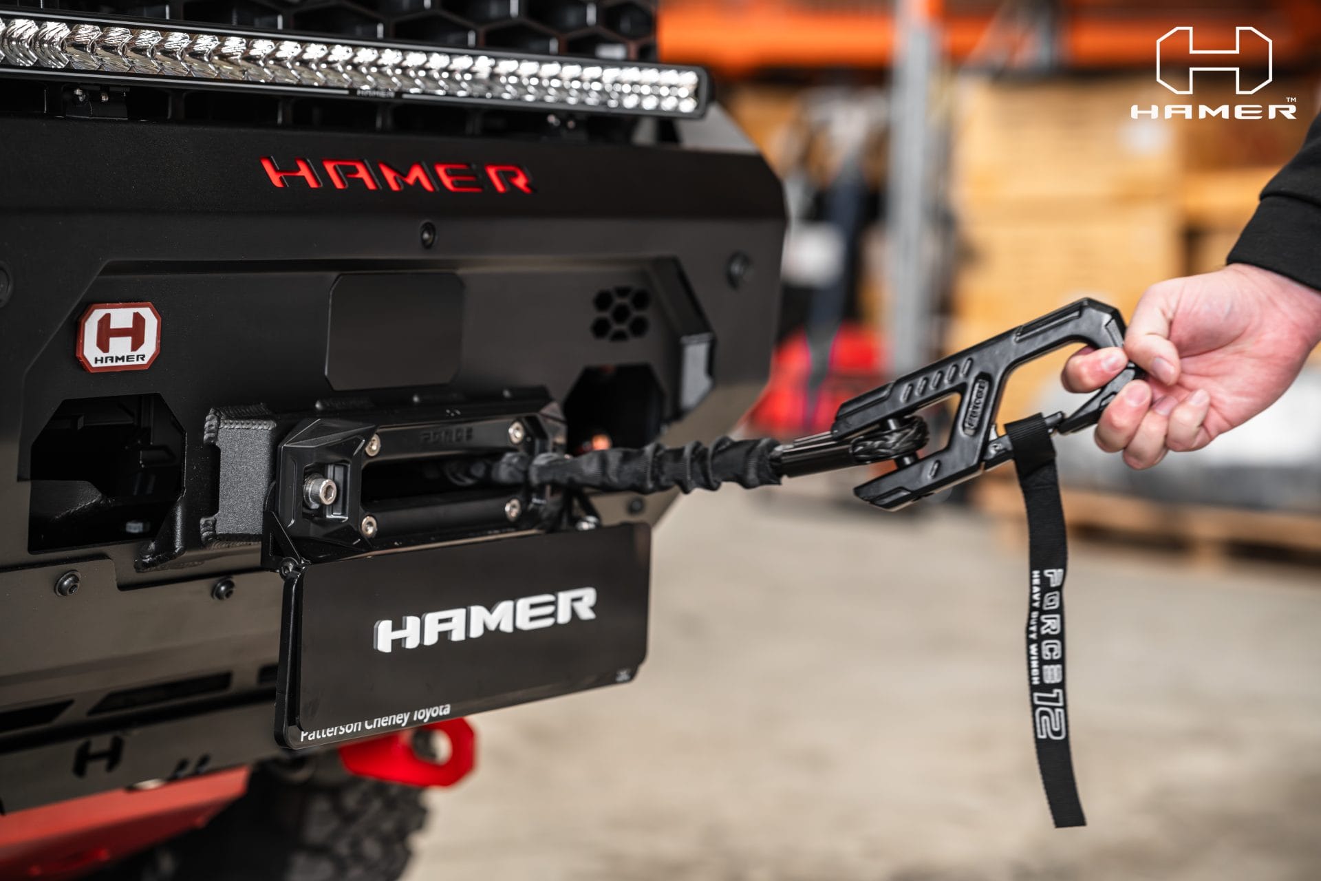 Number plate flip included with Hamer King Series bull bar Toyota Hilux 2026 for winch equipped 4WD setups